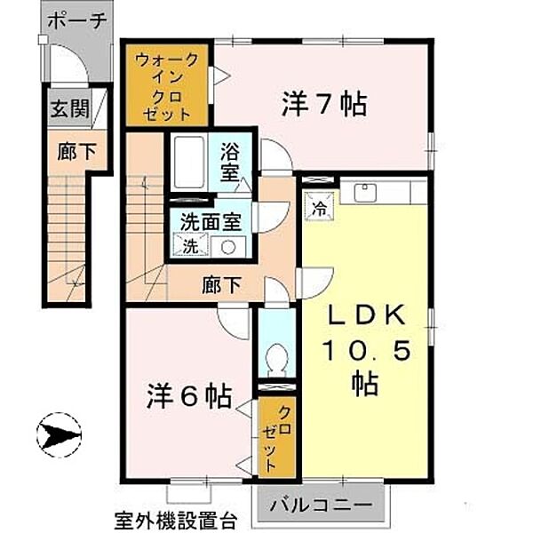 セジュール岡崎 ｜和歌山県和歌山市森小手穂(賃貸アパート2LDK・2階・63.07㎡)の写真 その2