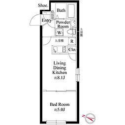 タスキsmart西大井 4階1LDKの間取り