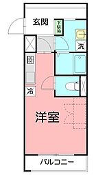 エクレール・アクシス ワンルームの間取図画像