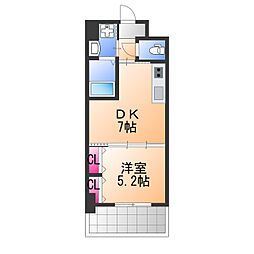SAMTYNAKAMOZURESIDENCE 1DKの間取図画像
