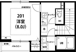 リブリ・南平 1Kの間取図画像