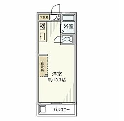 日吉ときわ台コーポ ワンルームの間取図画像