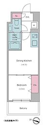 Due二子新地 1DKの間取図画像