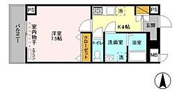 ポワール・K 1Kの間取図画像