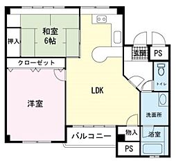 ドリームパレス 2LDKの間取図画像