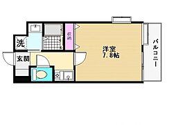 フォステリア大橋 1Kの間取図画像