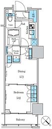 パークアクシス滝野川ラブリーズ 1DKの間取図画像