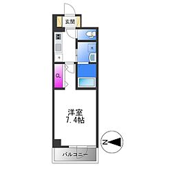 アーバンパーク田辺 1Kの間取図画像