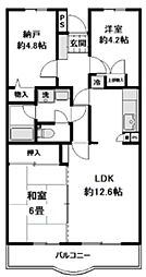 ラフィネ鷺沼 2SLDKの間取図画像