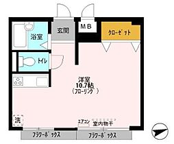 MMDAIMON ワンルームの間取図画像