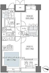 メゾンカルム本郷 2LDKの間取図画像