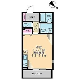 ガーデンテラス柿の木坂 ワンルームの間取図画像
