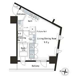 ParkAxis本郷の杜 1Kの間取図画像