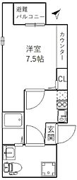 ウェルコガーデン新川 1Kの間取図画像