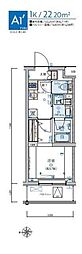 リヴシティ妙蓮寺 1Kの間取図画像