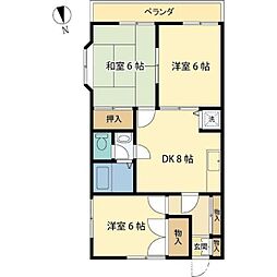 ラ・メゾン・ド・エスポワール 3DKの間取図画像
