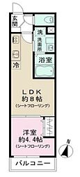 Jブラン竹ノ塚 1LDKの間取図画像