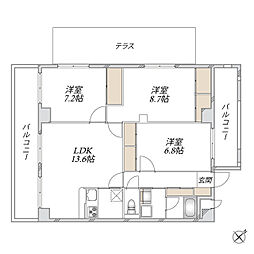 マーメイドラグーン 3LDKの間取図画像