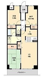 ドミールS 3LDKの間取図画像