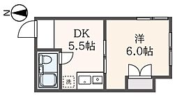 ユニオンコーポ 1DKの間取図画像