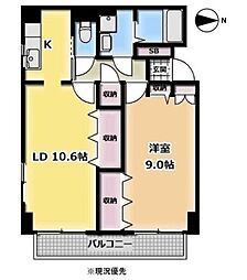 クレセントM 1LDKの間取図画像