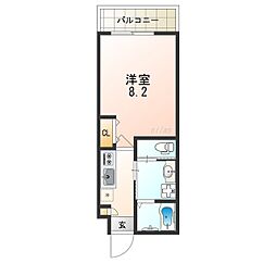 ラ・フォルム宝塚栄町 1Kの間取図画像