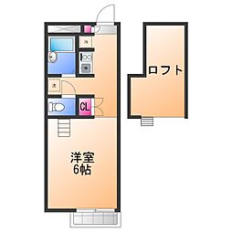 エア・フラッツ 1Kの間取図画像