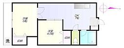 サニーコーポ・K. 2DKの間取図画像