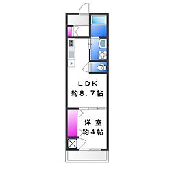 わいわいハウス平野 1LDKの間取図画像