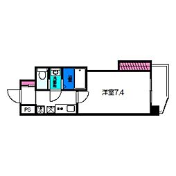 Luxe天王寺 1Kの間取図画像