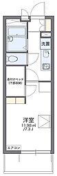 レオパレスシティーD 1Kの間取図画像