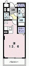 プライド ワンルームの間取図画像