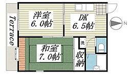 ドエル柏 2DKの間取図画像