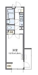 クレイノリバーシティ 1Kの間取図画像
