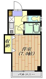 リバーサイドビル 1Kの間取図画像