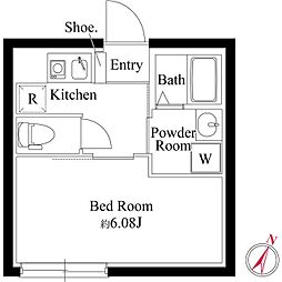 オプション坂下 1階1Kの間取り