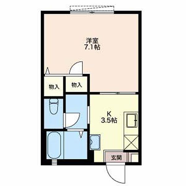 タウンコート西大畑 0102｜新潟県新潟市中央区西大畑町(賃貸アパート1K・1階・24.24㎡)の写真 その2