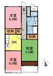 フロレスタ上の山 3DKの間取図画像