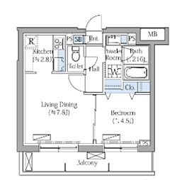 Rovine目黒東山 1LDKの間取図画像