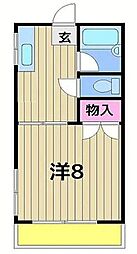 増田マンション 1Kの間取図画像
