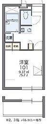 レオパレスネオ 1Kの間取図画像