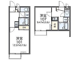 レオパレス三田 1Kの間取図画像