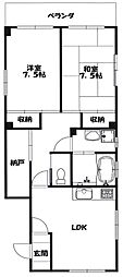 ハイツクローバー 1階2SLDKの間取り