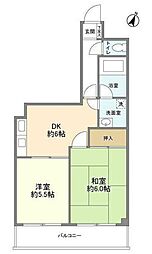第2内匠マンション 2DKの間取図画像