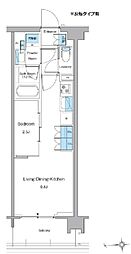 新宿区高田馬場3丁目マンション 1LDKの間取図画像