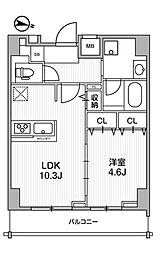ルニック錦糸町 4階1LDKの間取り