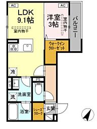 アリアリュクス 1LDKの間取図画像