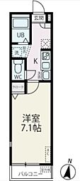 サザンコートWEST 1Kの間取図画像
