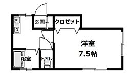 ラウレア2 1Kの間取図画像