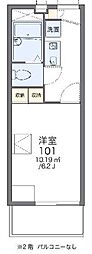 レオパレスソレイユ2 1Kの間取図画像